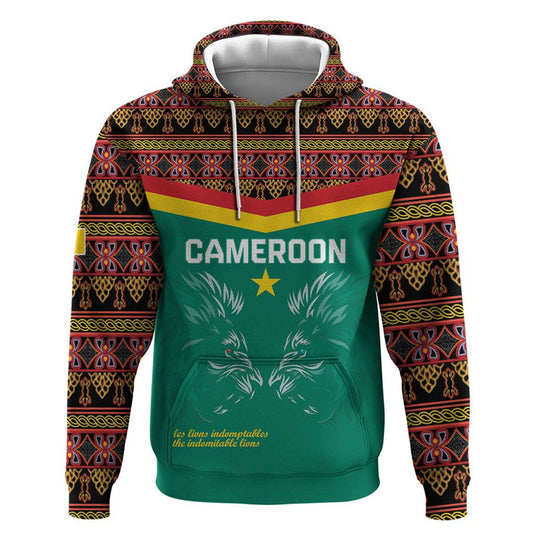 Custom Cameroon Football Go Champions - Toghu Pattern Hoodie