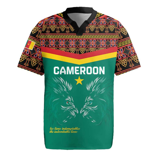 Custom Cameroon Football Go Champions - Toghu Pattern Rugby Jersey