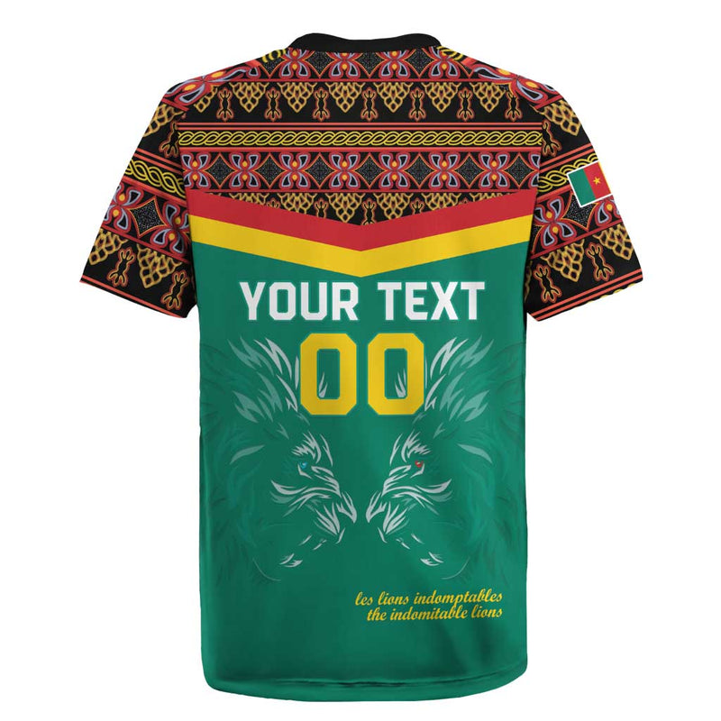 Custom Cameroon Football Go Champions - Toghu Pattern Rugby Jersey