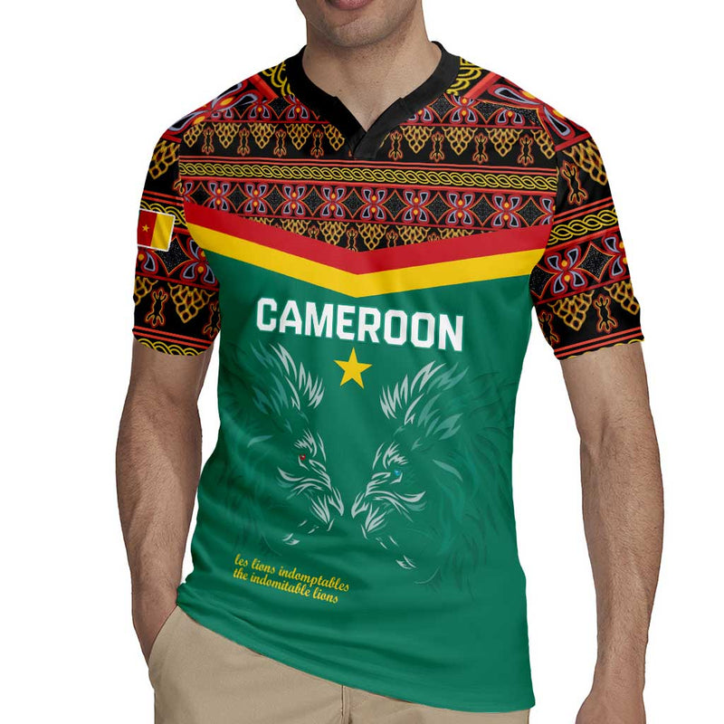 Custom Cameroon Football Go Champions - Toghu Pattern Rugby Jersey