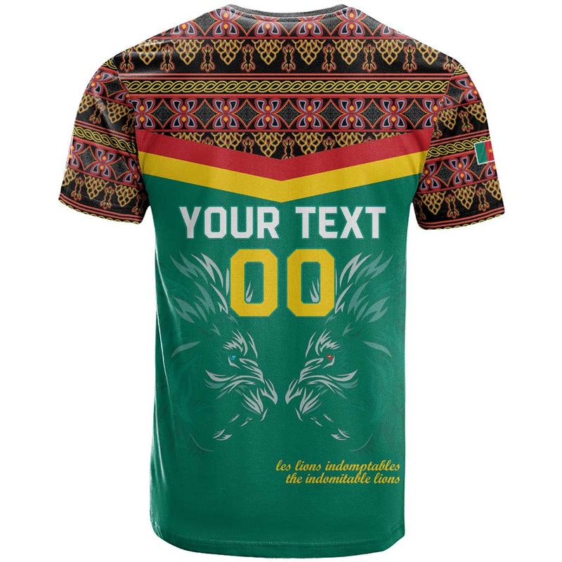 Custom Cameroon Football Go Champions - Toghu Pattern T Shirt
