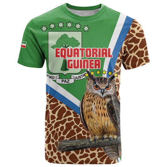 Equatorial Guinea Bubo Poensis Mix Giraffe Pattern T Shirt