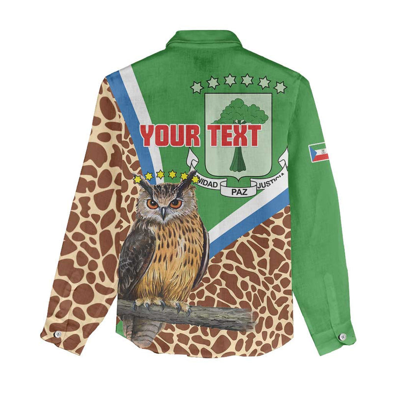 Equatorial Guinea Bubo Poensis Mix Giraffe Pattern Women Casual Shirt