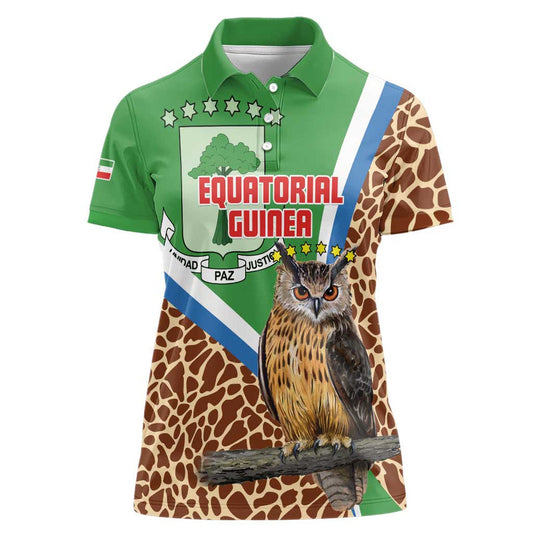 Equatorial Guinea Bubo Poensis Mix Giraffe Pattern Women Polo Shirt
