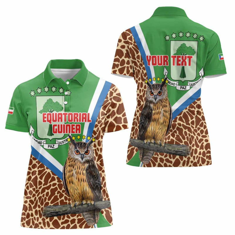 Equatorial Guinea Bubo Poensis Mix Giraffe Pattern Women Polo Shirt