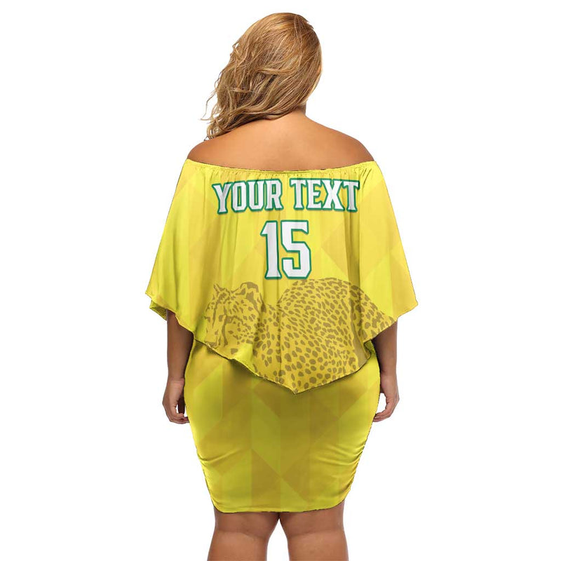 Custom Benin Football Go Cheetahs Off Shoulder Short Dress