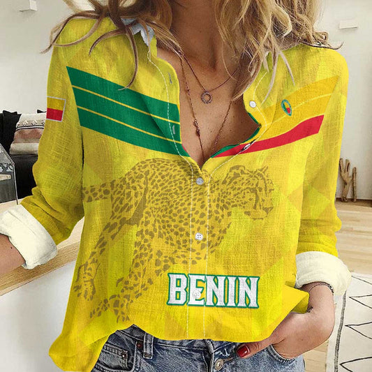 Custom Benin Football Go Cheetahs Women Casual Shirt