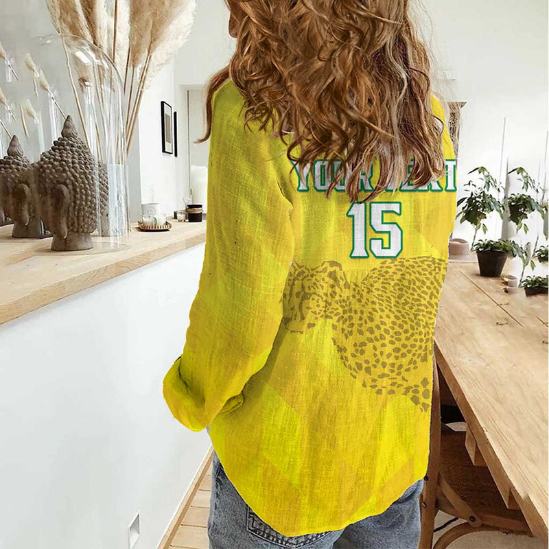 Custom Benin Football Go Cheetahs Women Casual Shirt