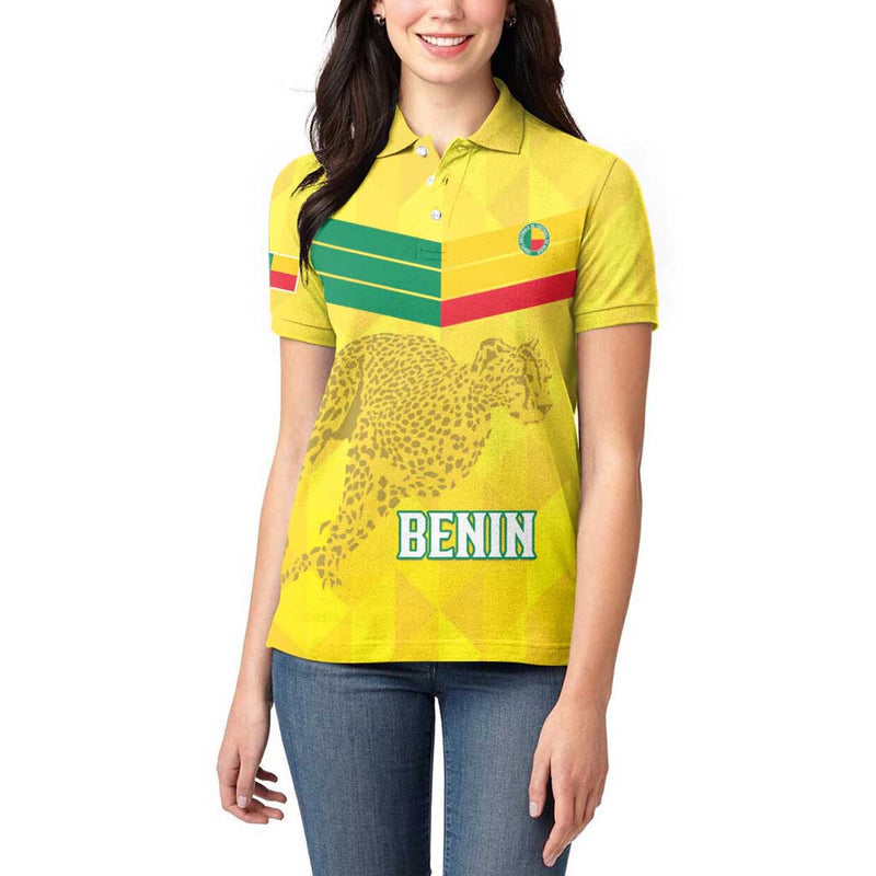 Custom Benin Football Go Cheetahs Women Polo Shirt