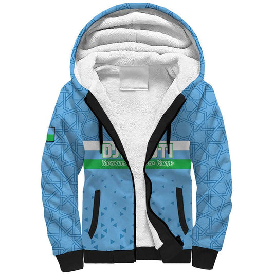 Custom Djibouti Football Come On Riverains de la Mer Rouge Sherpa Hoodie