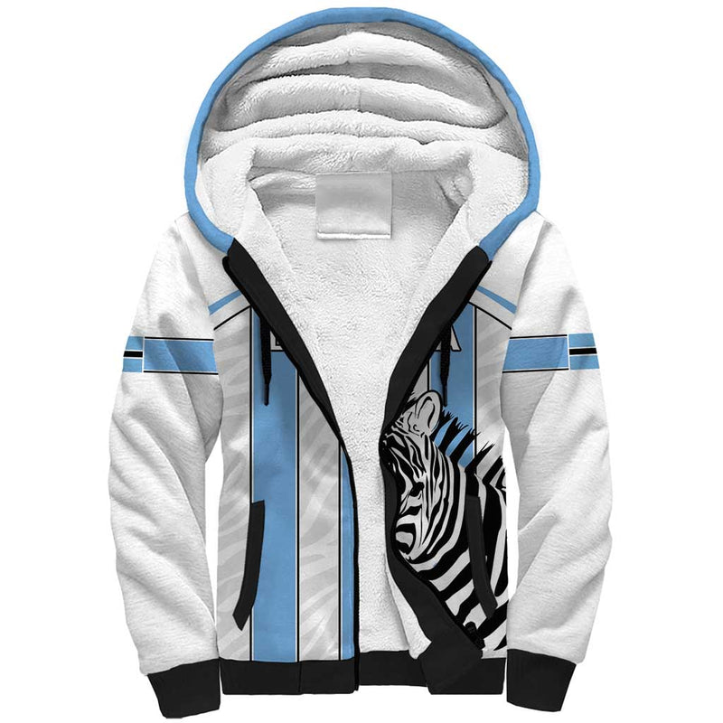 Custom Botswana Football Come On Zebras Sherpa Hoodie