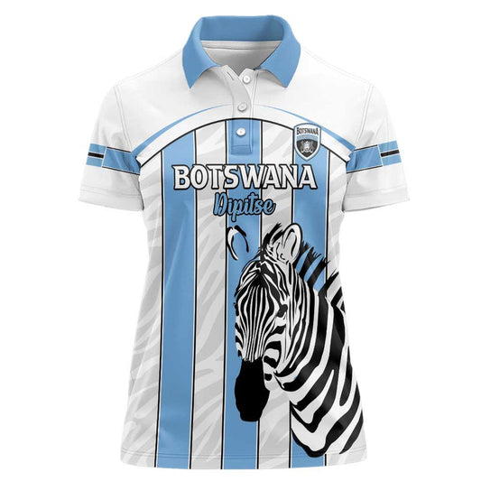 Custom Botswana Football Come On Zebras Women Polo Shirt