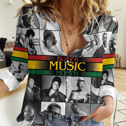 African-American Black Music Month Legends Tribute Women Casual Shirt