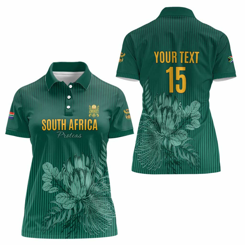 Custom South Africa Cricket Road To Champions Women Polo Shirt