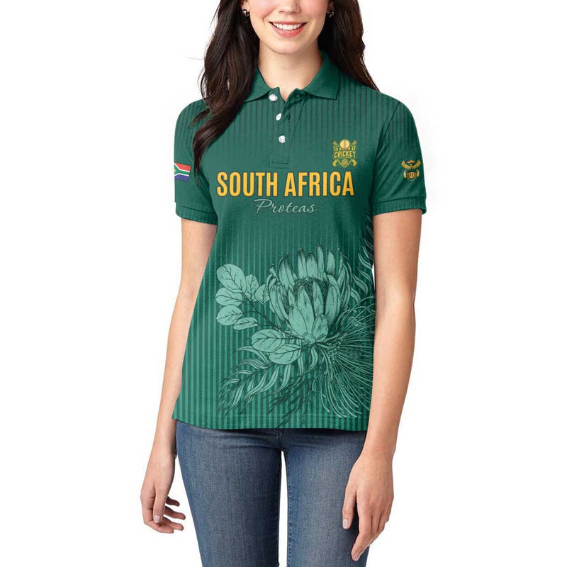 Custom South Africa Cricket Road To Champions Women Polo Shirt