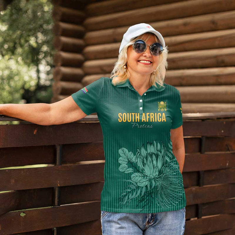 Custom South Africa Cricket Road To Champions Women Polo Shirt