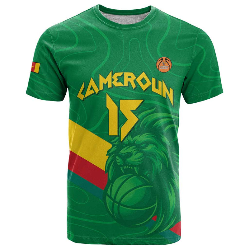 Custom Cameroon Basketball Go Champions Indomitable Lions T Shirt