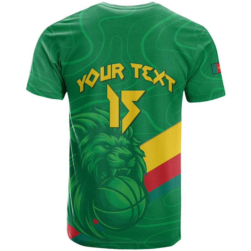 Custom Cameroon Basketball Go Champions Indomitable Lions T Shirt