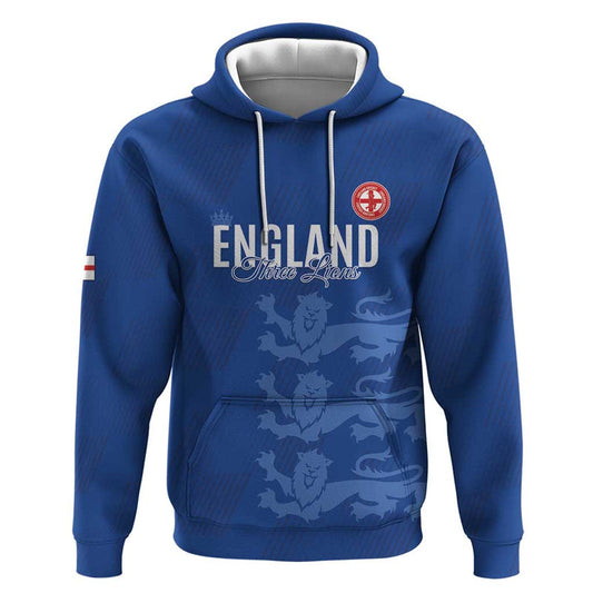 Custom England Cricket Go Three Lions - Blue Ver Hoodie