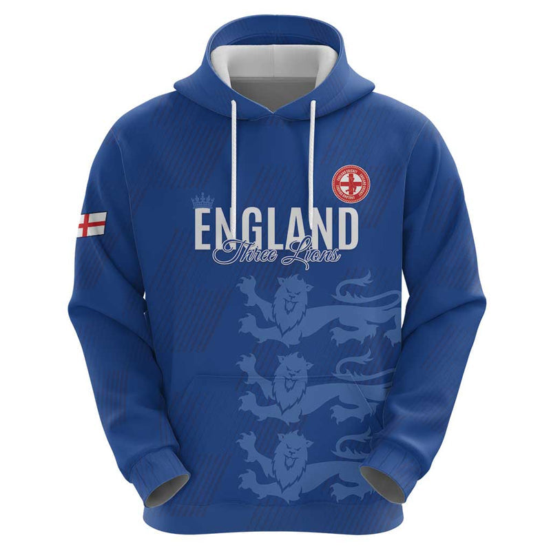 Custom England Cricket Go Three Lions - Blue Ver Hoodie
