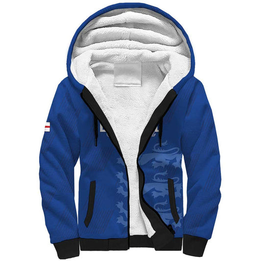 Custom England Cricket Go Three Lions - Blue Ver Sherpa Hoodie