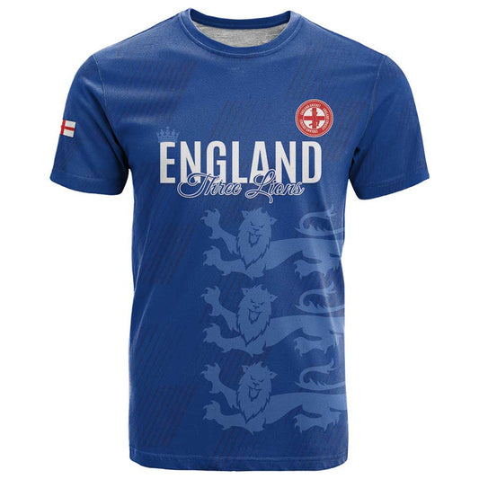 Custom England Cricket Go Three Lions - Blue Ver T Shirt