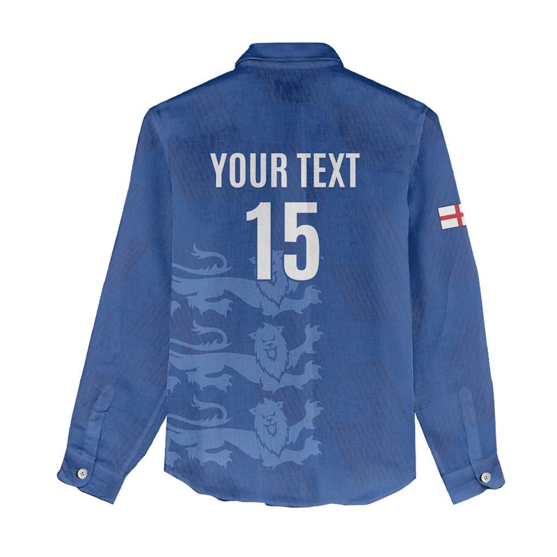 Custom England Cricket Go Three Lions - Blue Ver Women Casual Shirt