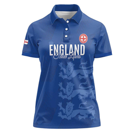 Custom England Cricket Go Three Lions - Blue Ver Women Polo Shirt