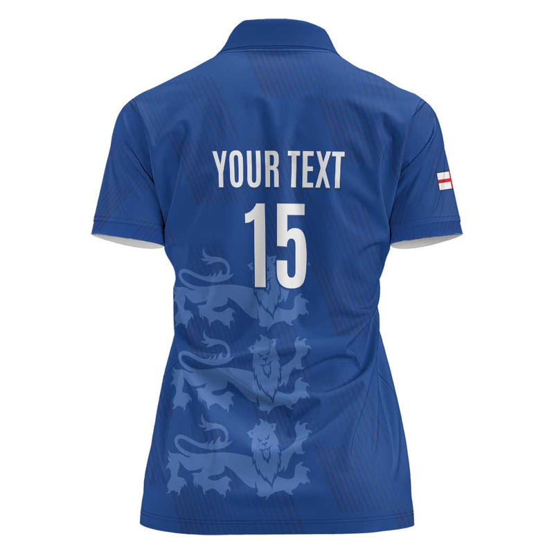 Custom England Cricket Go Three Lions - Blue Ver Women Polo Shirt