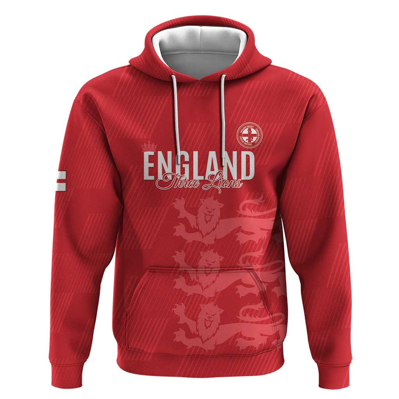 Custom England Cricket Go Three Lions - Red Ver Hoodie