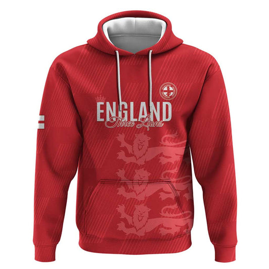Custom England Cricket Go Three Lions - Red Ver Hoodie