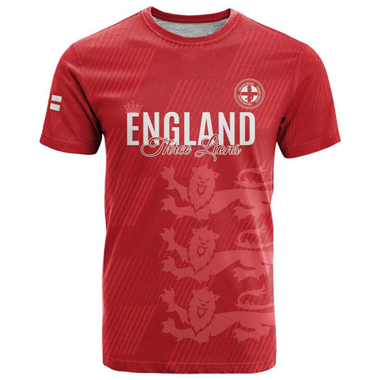 Custom England Cricket Go Three Lions - Red Ver T Shirt