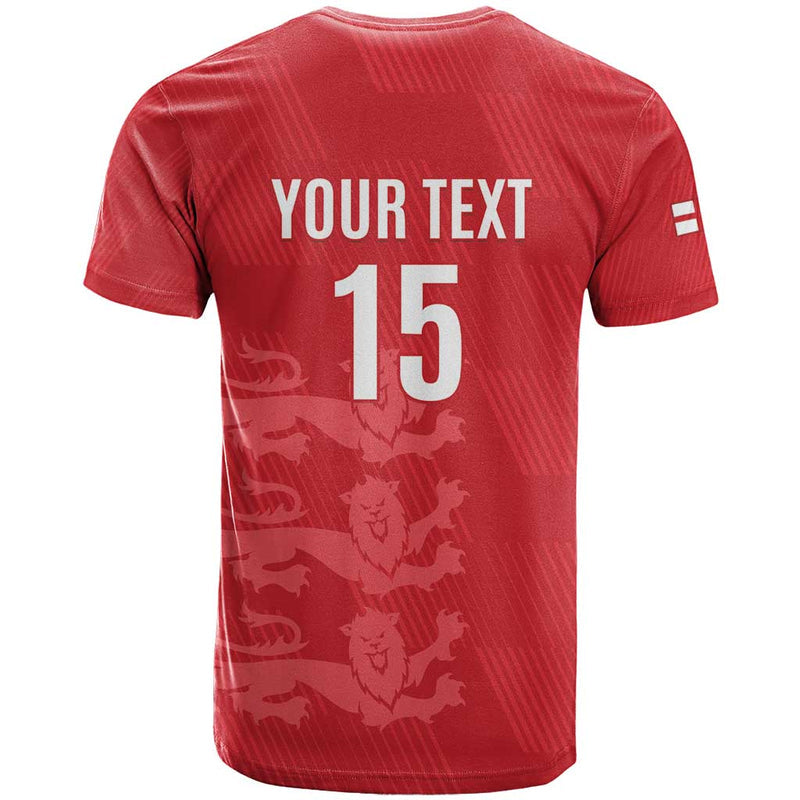 Custom England Cricket Go Three Lions - Red Ver T Shirt