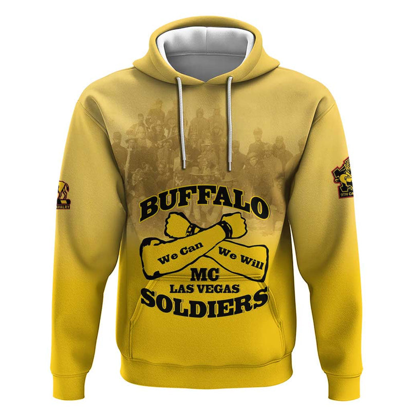 African American Buffalo Soldier We Can We Will - Yellow Hoodie