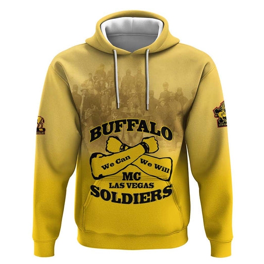 African American Buffalo Soldier We Can We Will - Yellow Hoodie