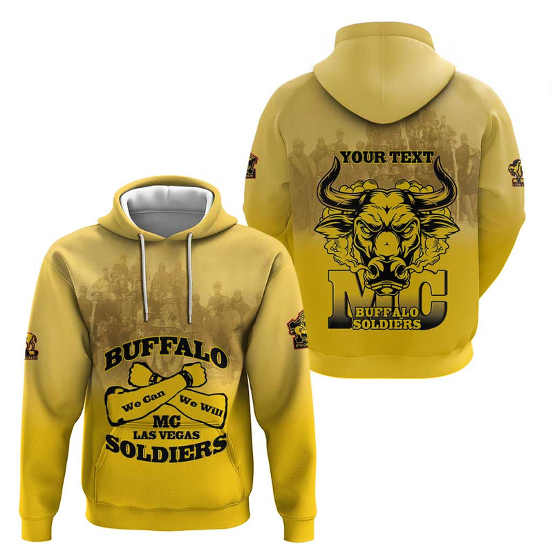 African American Buffalo Soldier We Can We Will - Yellow Hoodie