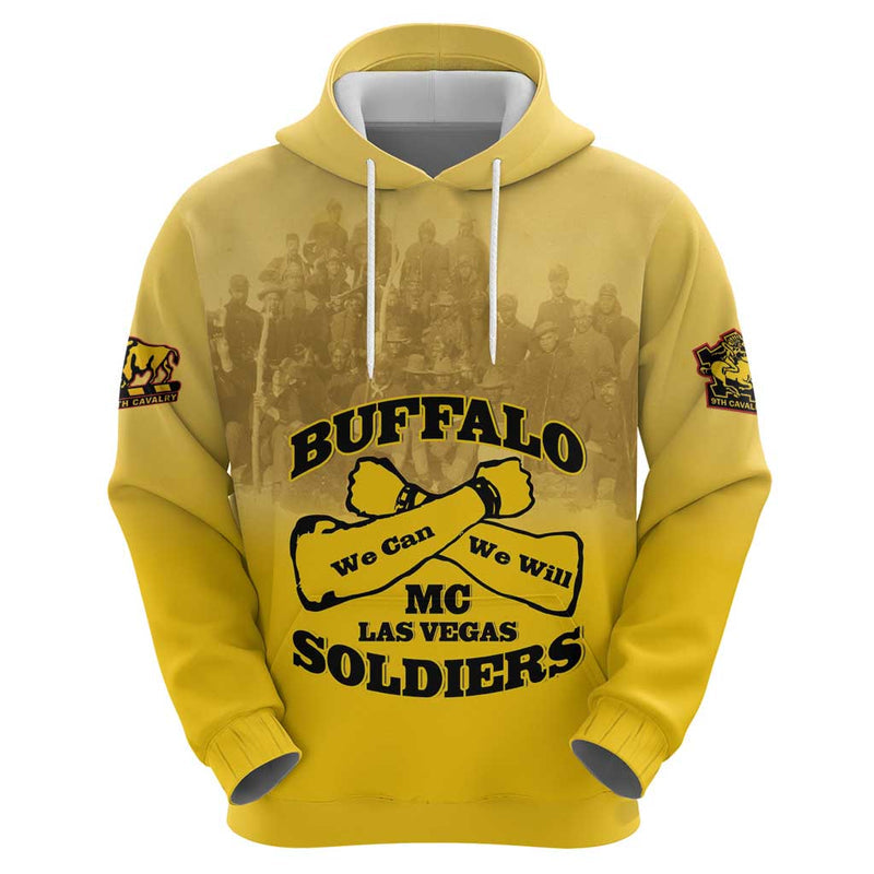 African American Buffalo Soldier We Can We Will - Yellow Hoodie