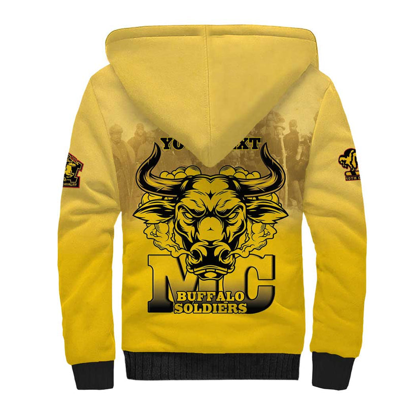 African American Buffalo Soldier We Can We Will - Yellow Sherpa Hoodie