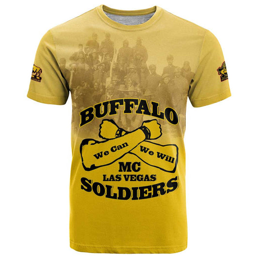 African American Buffalo Soldier We Can We Will - Yellow T Shirt