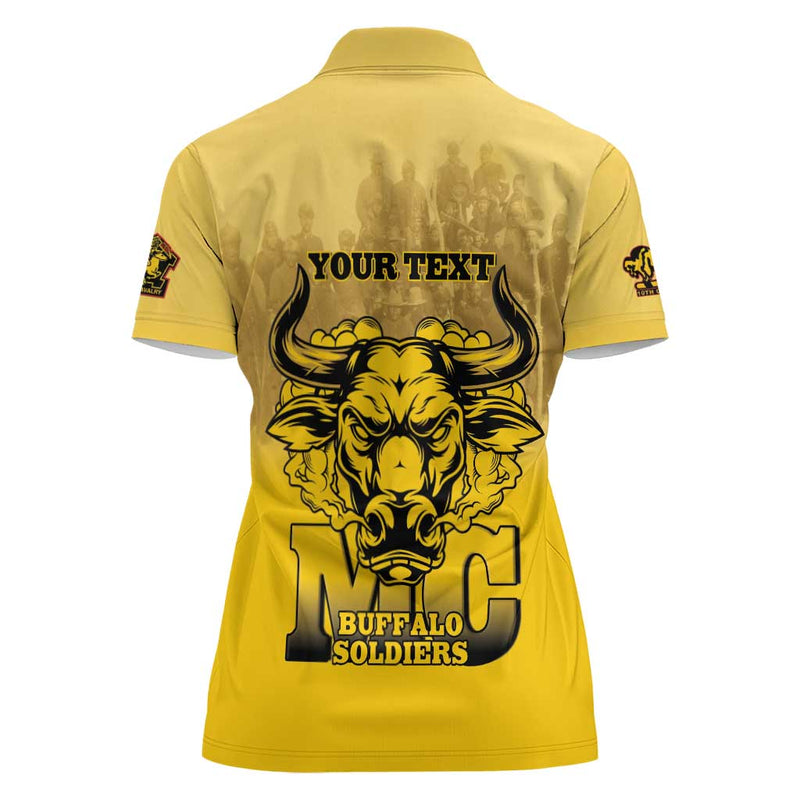 African American Buffalo Soldier We Can We Will - Yellow Women Polo Shirt