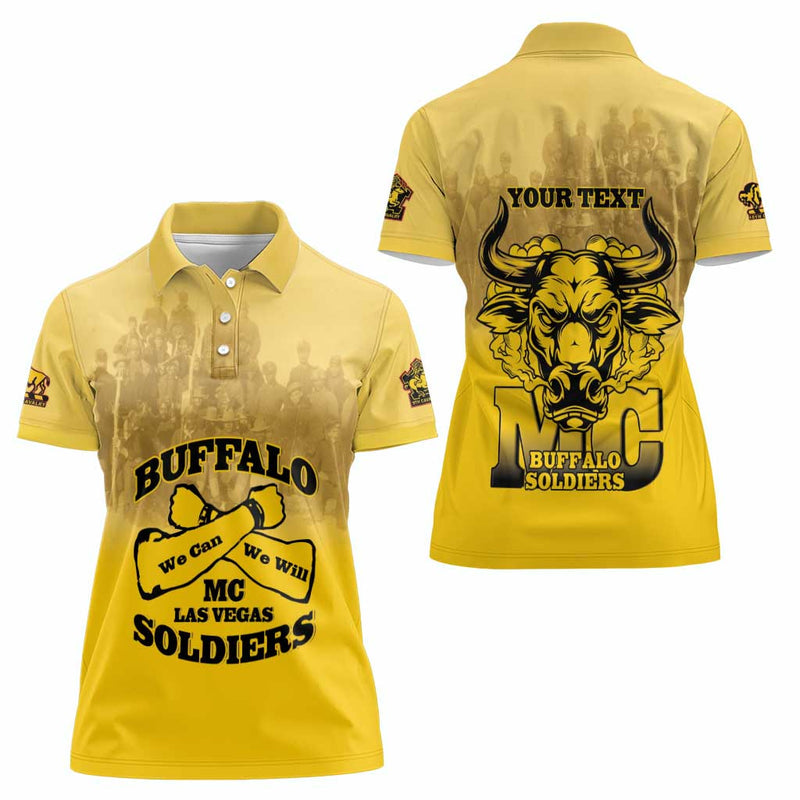 African American Buffalo Soldier We Can We Will - Yellow Women Polo Shirt