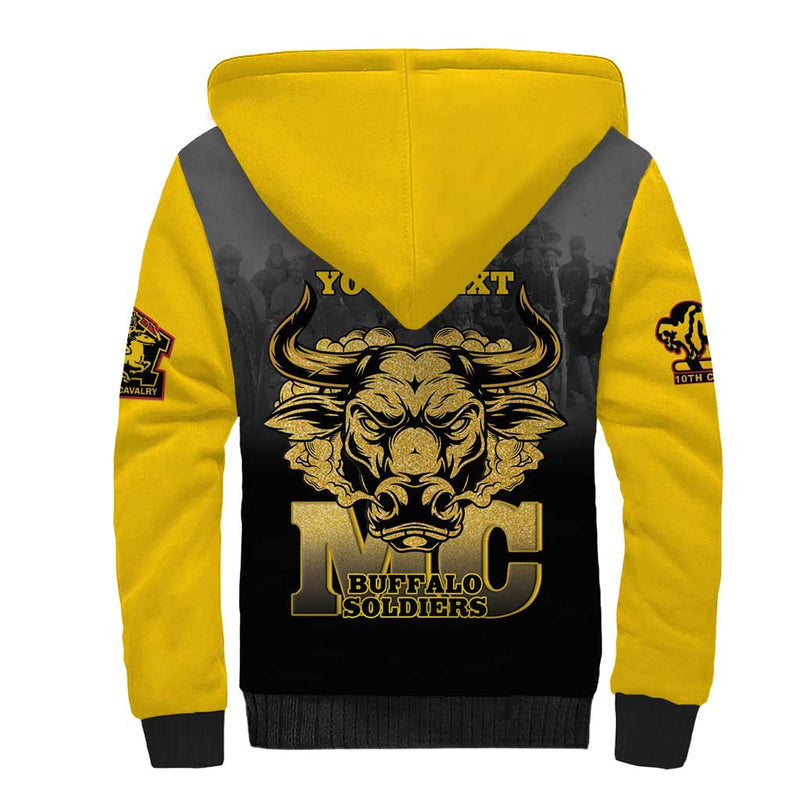 African American Buffalo Soldier We Can We Will - Black Sherpa Hoodie