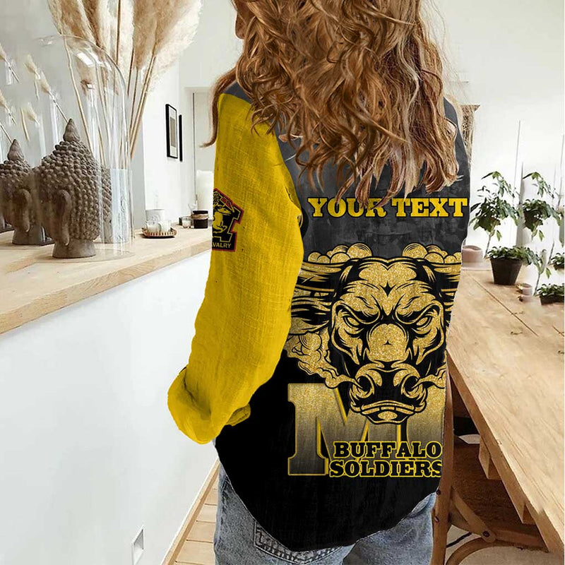 African American Buffalo Soldier We Can We Will - Black Women Casual Shirt