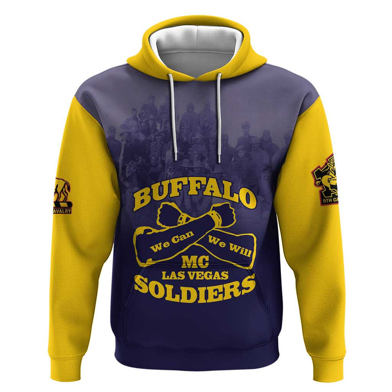 African American Buffalo Soldier We Can We Will - Navy Blue Hoodie