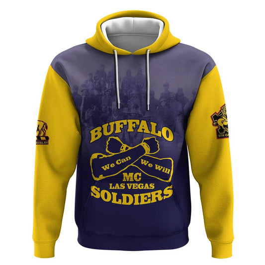 African American Buffalo Soldier We Can We Will - Navy Blue Hoodie