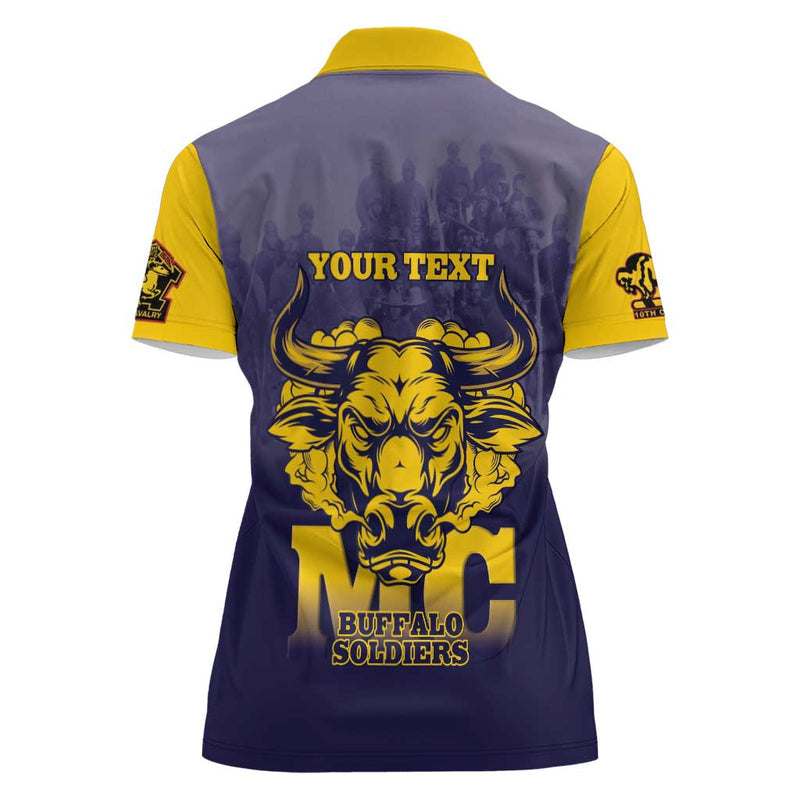 African American Buffalo Soldier We Can We Will - Navy Blue Women Polo Shirt