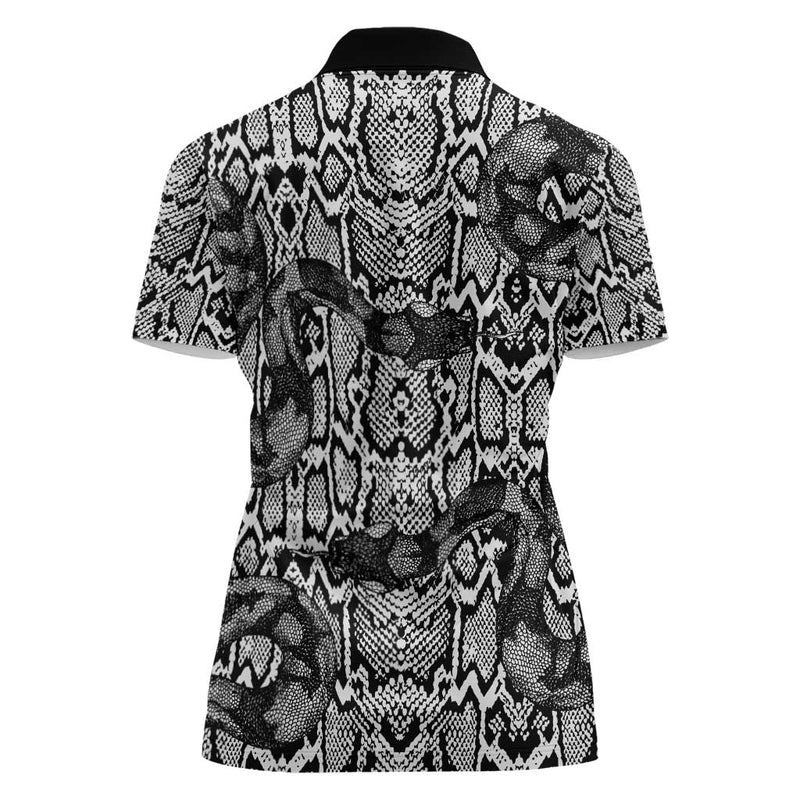 African Snake Skin Pattern Women Polo Shirt