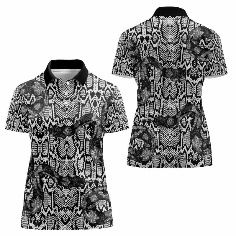 African Snake Skin Pattern Women Polo Shirt