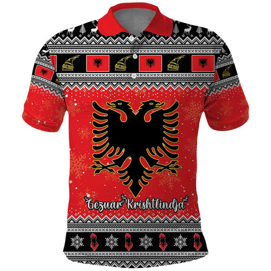 Albania Christmas Albanian Eagle Gezuar Krishtlindja Polo Shirt