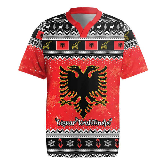 Albania Christmas Albanian Eagle Gezuar Krishtlindja Rugby Jersey
